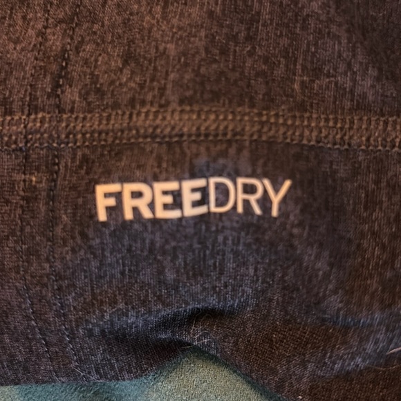 Tall Large Long Sleeve moisture wicking T shirt.  Navy. - Picture 4 of 5